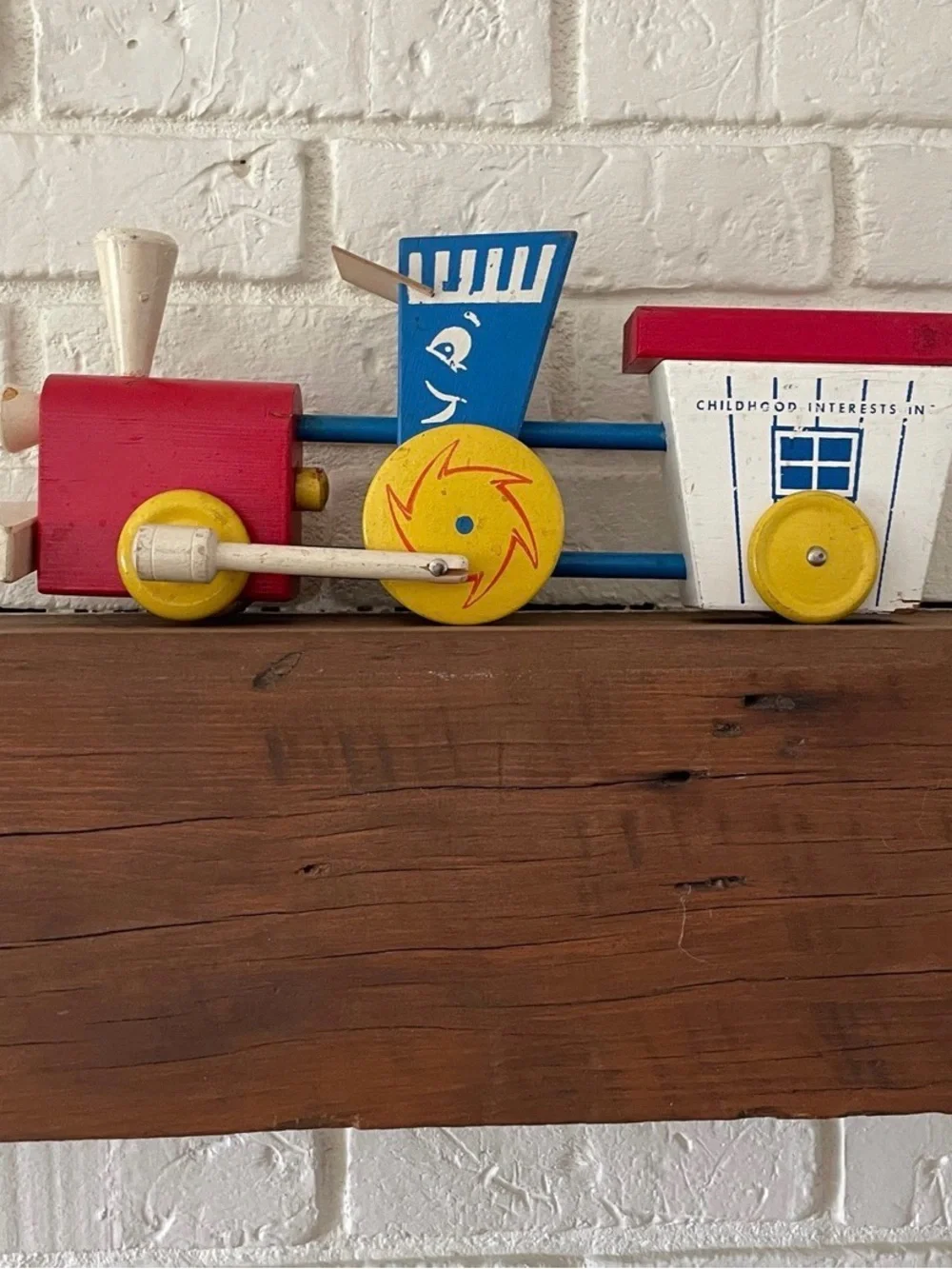 Vintage Wooden Pull Toy Train - Multicolor Childhood Interests Inc.